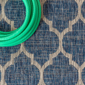 Trebol Moroccan Trellis Textured Weave Indoor/outdoor Runner Rug